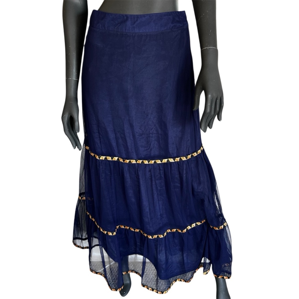 House of Indya Lehenga Skirt Indigo Embroidered Festival Celebration Wedding